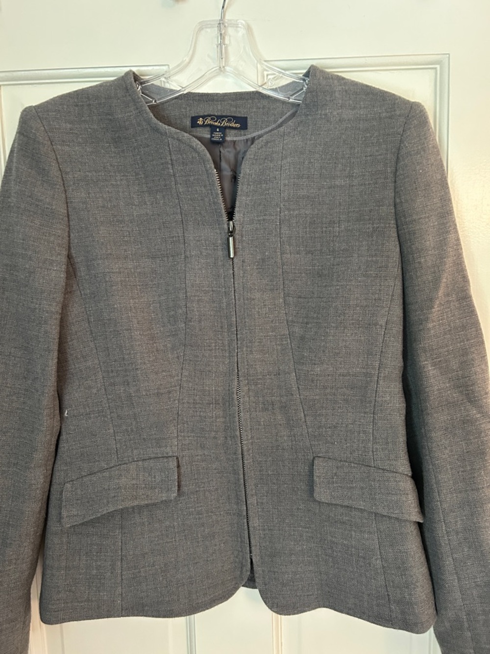 Brooks Brothers Women's Charcoal Zip-Front Tailored Blazer & pants suit